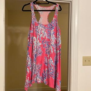 Lilly Pulitzer Coral pattern Tank dress - Size L - EUC